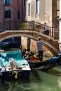 Quaint Canal Scene in Venice Royalty Free Stock Photo