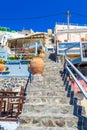 Quaint cliffside architecture Fira Santorini Cyclades Greece Royalty Free Stock Photo