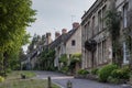 Quaint Cotswold romantic stone cottages on The Hill,  in the lovely Burford village, Cotswolds, Oxfordshire Royalty Free Stock Photo