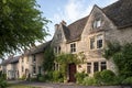 Quaint Cotswold romantic stone cottages on The Hill,  in the lovely Burford village, Cotswolds, Oxfordshire Royalty Free Stock Photo