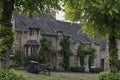 Quaint Cotswold romantic stone cottages on The Hill,  in the lovely Burford village, Cotswolds, Oxfordshire Royalty Free Stock Photo