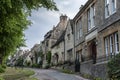 Quaint Cotswold romantic stone cottages on The Hill,  in the lovely Burford village, Cotswolds, Oxfordshire Royalty Free Stock Photo