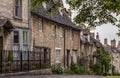 Quaint Cotswold romantic stone cottages on The Hill,  in the lovely Burford village, Cotswolds, Oxfordshire Royalty Free Stock Photo