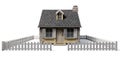 Quaint Cottage House With Garden And Picket Fence Royalty Free Stock Photo