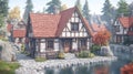 Quaint Cottage by the River Royalty Free Stock Photo