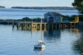 Quaint fishing village in Maine Royalty Free Stock Photo