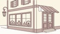 Quaint General Store Front with Goods on Display Vector Art, vector design Generative AI Royalty Free Stock Photo