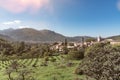 Quaint historic village in the Tramuntana Mountains of Majorca Royalty Free Stock Photo