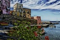 Quaint seaside dock buildings