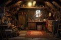 Quaint Storage room cottage. Generate Ai Royalty Free Stock Photo