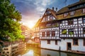 Quaint timbered houses of Petite France in Strasbourg, France. F Royalty Free Stock Photo