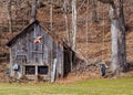 Patriotic barn in the mountains of North Carolina Royalty Free Stock Photo