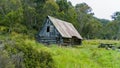 Quaint, wooden cabin located near Dibbin's Hut within the Alpine Ranges of Victoria, Australia
