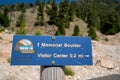 Sign for the Memorial Boulder and Visitor Center trailhead in Gallatin National Forest