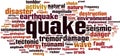 Quake word cloud Royalty Free Stock Photo