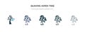 Quaking aspen tree icon in different style vector illustration. two colored and black quaking aspen tree vector icons designed in