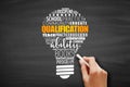 Qualification light bulb word cloud Royalty Free Stock Photo