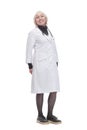 qualified female medical doctor. isolated on a white background.
