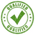 Qualified green tick rubber stamp Royalty Free Stock Photo
