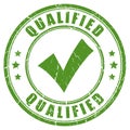 Qualified green tick rubber stamp