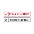 Qualified and inquilified stamp seal vector image design Royalty Free Stock Photo