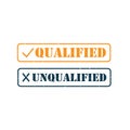 Qualified and inquilified stamp seal vector Royalty Free Stock Photo