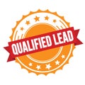 QUALIFIED LEAD text on red orange ribbon stamp