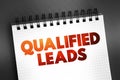 Qualified Leads - potential customers in the future, based on certain fixed criteria of your business requirements, text on