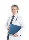 Qualified physician diagnostician, with a stethoscope Royalty Free Stock Photo