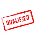 Qualified red rubber stamp isolated on white. Royalty Free Stock Photo