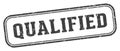 qualified stamp. qualified rectangular stamp on white background Royalty Free Stock Photo