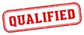 qualified stamp. qualified rectangular stamp on white background Royalty Free Stock Photo