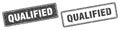 Qualified stamp set. qualified square grunge sign Royalty Free Stock Photo