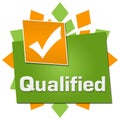 Qualified Green Orange Circular Squares Symbol