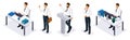 Qualitative Isometry, 3D businessmen in different poses and emotions, an excellent set for games and advertising concepts