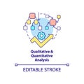 Qualitative and quantitative analysis concept icon