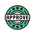 quality approve color icon vector illustration