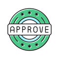 quality approve color icon vector illustration