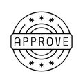 quality approve line icon vector illustration