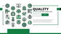Quality Approve Mark And Medal landing header vector