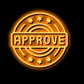 quality approve neon glow icon illustration