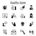 Quality, Approved, Check mark icons set vector illustration graphic design