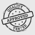 Quality Approved Tested rubber stamp isolated on.