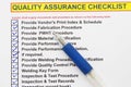 Quality assurance checklist Royalty Free Stock Photo