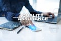 Quality assurance concept on the virtual screen. Business concept. Royalty Free Stock Photo