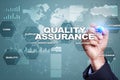 Quality assurance concept on the virtual screen. Business concept Royalty Free Stock Photo