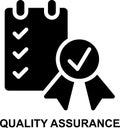 quality assurance, management, quality, quality control, testing, project management solid glyph icon Royalty Free Stock Photo
