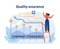 Quality Assurance Standards. An illustrative display of a professional ensuring.