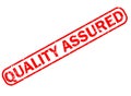 Quality Assured red grunge rubber stamp on white background. Quality Assured stamp sign. Quality Assured symbol. Flat style