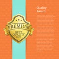 Quality Award Premium Best Guarantee Golden Label Royalty Free Stock Photo